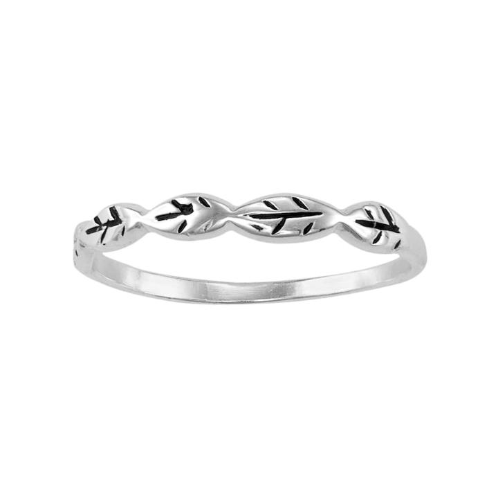 Sterling Silver Leaf Midi Ring, Women's, Size: 3, Grey