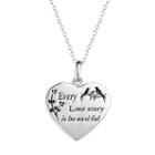 Sterling Silver Love Story Heart Pendant Necklace, Women's, Size: 18, Grey