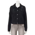 Juniors' Mudd&reg; Ripped Black Jean Jacket, Girl's, Size: Large, Oxford
