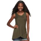 Women's Apt. 9&reg; Tulip Hem Tank, Size: Medium, Dark Green