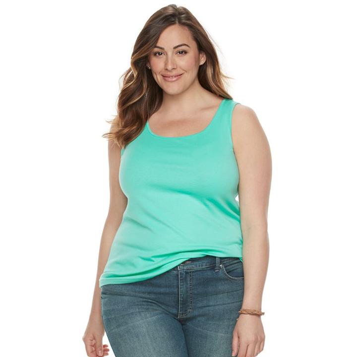 Plus Size Sonoma Goods For Life™ Layering Tank, Women's, Size: 3xl, Turquoise/blue (turq/aqua)