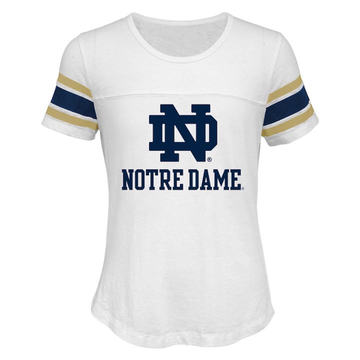 Girls 7-16 Notre Dame Fighting Irish Team Pride Burnout Tee, Size: M 10-12, White