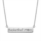 Sterling Silver Basketball Mom Bar Necklace, Women's, Size: 16, Grey