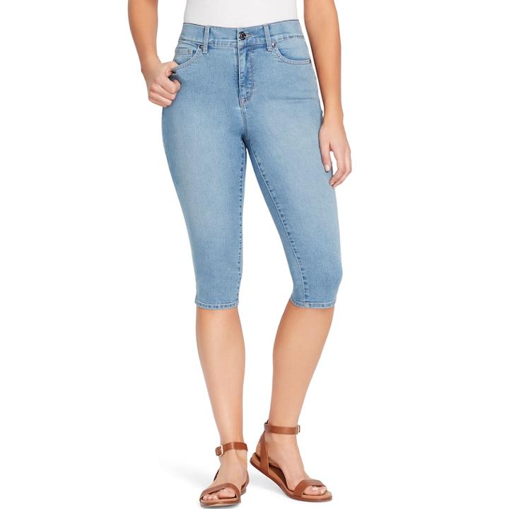 Women's Gloria Vanderbilt Comfort Waist Curvy Fit Skinny Skimmer Capris, Size: 16, Med Blue