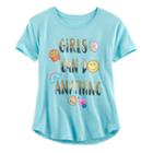 Girls Plus Size Girls Can Do Anything Glitter Graphic Tee, Size: Xl Plus, Purple Oth