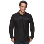 Men's Haggar Regular-fit Quarter-zip Polo, Size: Medium, Black