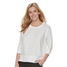Women's Sonoma Goods For Life&trade; Pieced French Terry Sweatshirt, Size: Xl, White