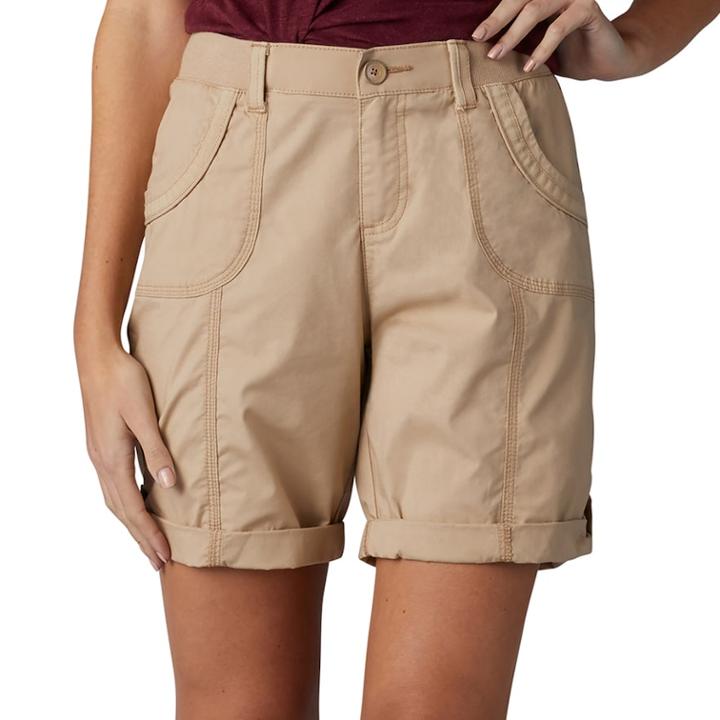 Petite Lee Melody Comfort Waist Poplin Roll-cuff Bermuda Shorts, Women's, Size: 4 Petite, Med Brown