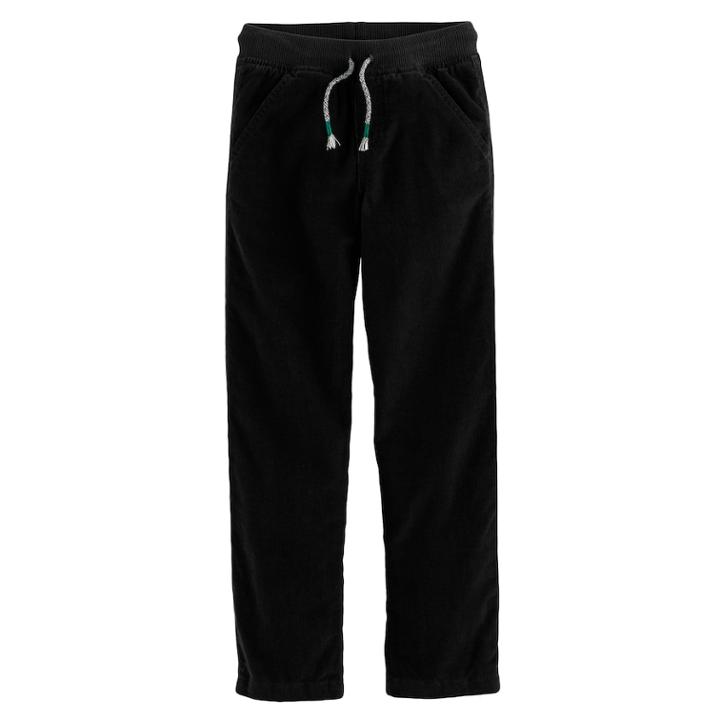 Boys 4-10 Jumping Beans&reg; Jersey Lined Corduroy Pants, Size: 7, Black