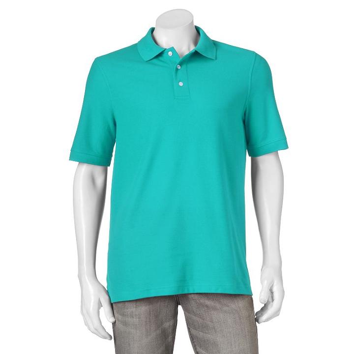Men's Croft & Barrow&reg; Performance Pique Polo, Size: Small, Turquoise/blue (turq/aqua)
