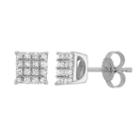 1/5 Carat T.w. Diamond 10k White Gold Square Stud Earrings, Women's