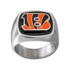 Men's Stainless Steel Cincinnati Bengals Ring, Size: 10, Silver