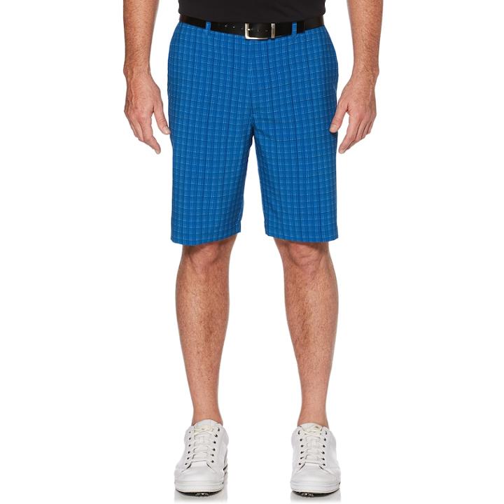 Men's Grand Slam Regular-fit Mini-grid Stretch Performance Golf Shorts, Size: 36, Brt Blue