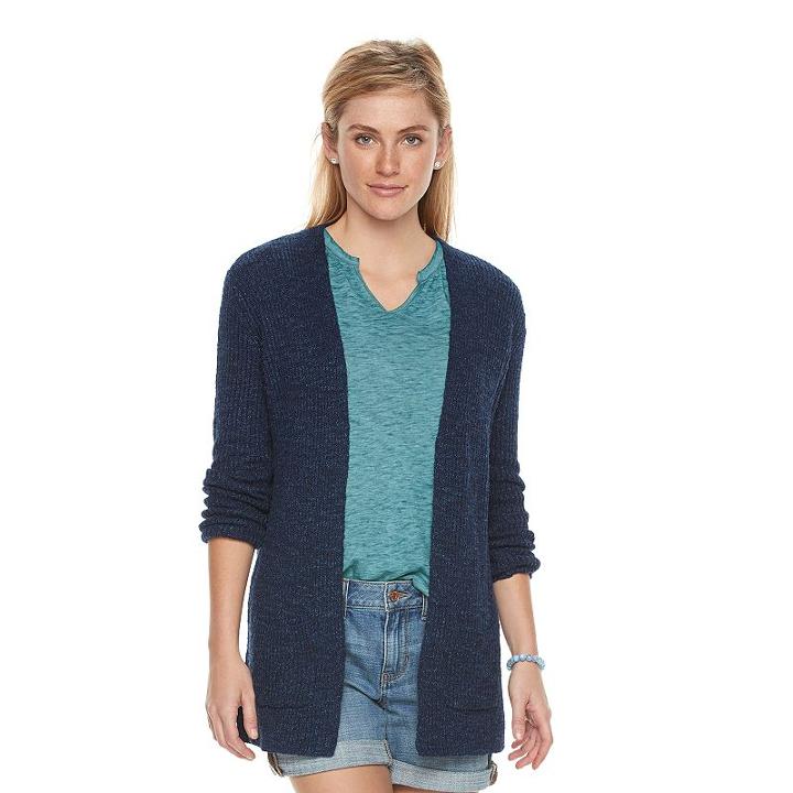 Women's Sonoma Goods For Life&trade; Long Cardigan, Size: Medium, Dark Blue