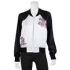Juniors' Iz Byer California Floral Embroidered Bomber Jacket, Girl's, Size: Xs, Black