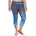 Juniors' Plus Size Marvel Hero Elite Captain America Capri Leggings By Her Universe, Teens, Size: 3xl, Blue (navy)