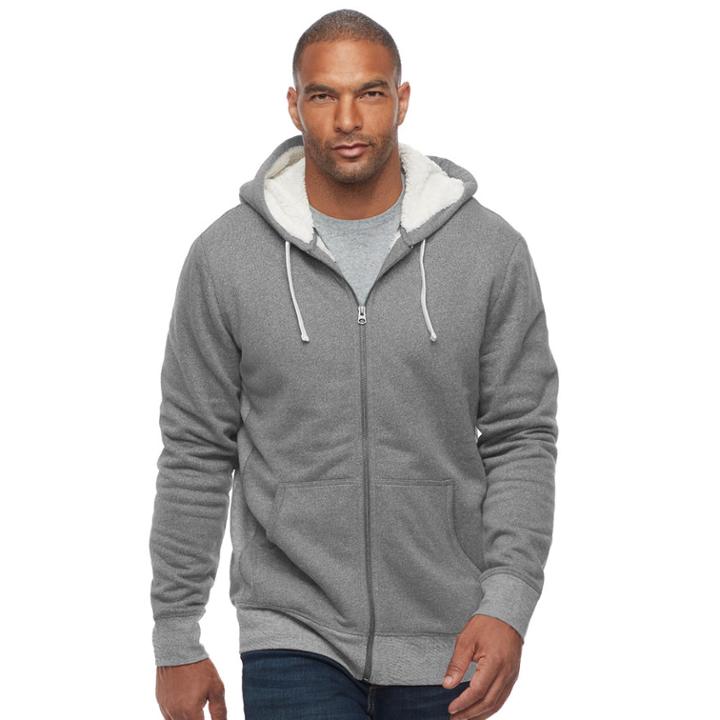 Big & Tall Sonoma Goods For Life&trade; Regular-fit Sherpa-lined Hoodie, Men's, Size: L Tall, Med Grey
