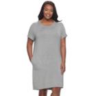 Plus Size Sonoma Goods For Life&trade; Keyhole Sleep Shirt, Women's, Size: 2xl, Med Grey