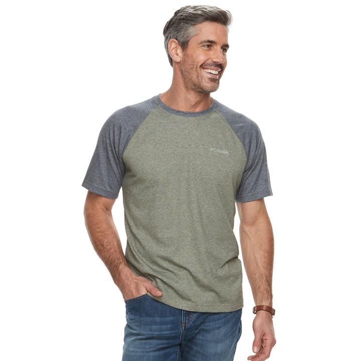 Men's Columbia Wildberry Omni-wick Raglan Tee, Size: Medium, Dark Green