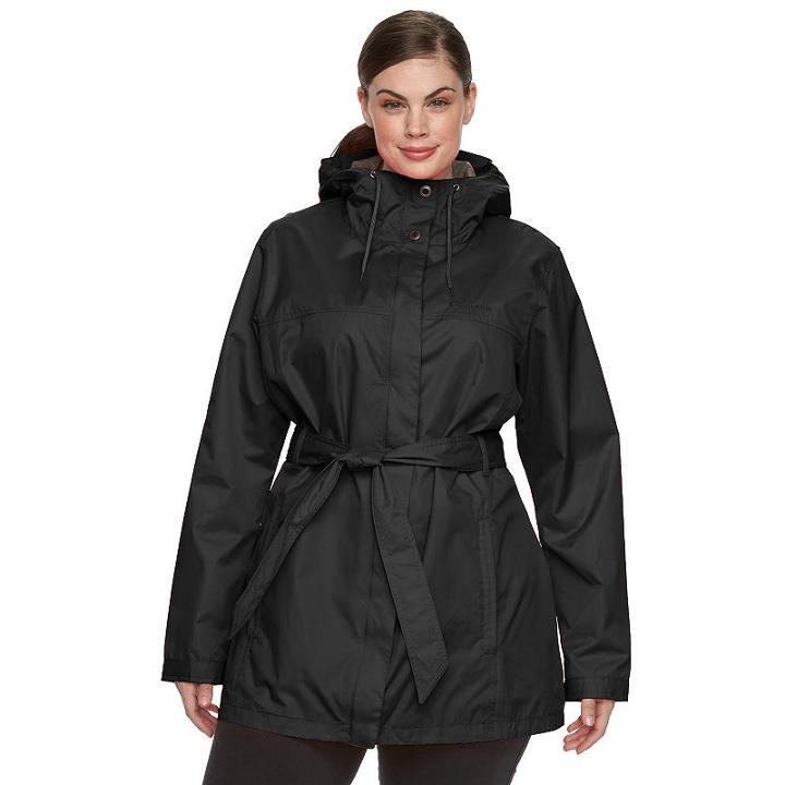 Plus Size Columbia Spring Run Hooded Trench Jacket, Women's, Size: 2xl, Grey (charcoal)