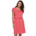 Women's Apt. 9&reg; Cinched T-shirt Dress, Size: Small, Med Pink