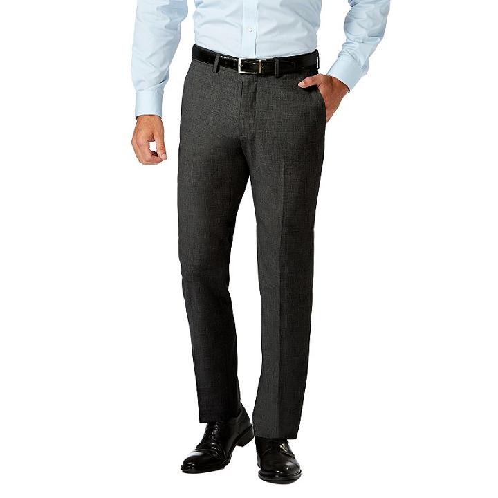 Men's J.m. Haggar Premium Slim-fit 4-way Stretch Flat-front Dress Pants, Size: 36x32, Grey (charcoal)