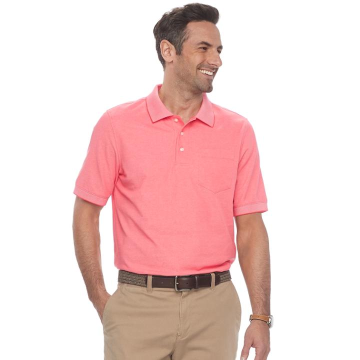 Men's Croft & Barrow&reg; Classic-fit Oxford Performance Polo, Size: Medium, Med Orange