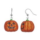 Jack-o'-lantern Halloween Drop Earrings, Women's, Lt Orange