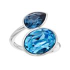 Brilliance Oval Teardrop Ring With Swarovski Crystals, Women's, Size: 7, Silver Tone