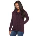 Petite Sonoma Goods For Life&trade; Cable-knit Scarf & Sweater, Women's, Size: L Petite, Dark Red