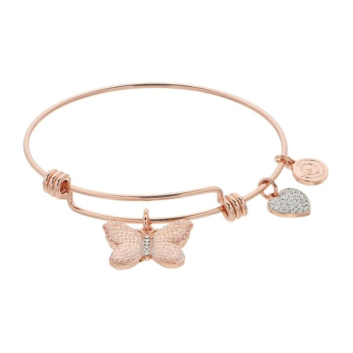 Love This Life Butterfly Bangle Bracelet, Women's, Silver