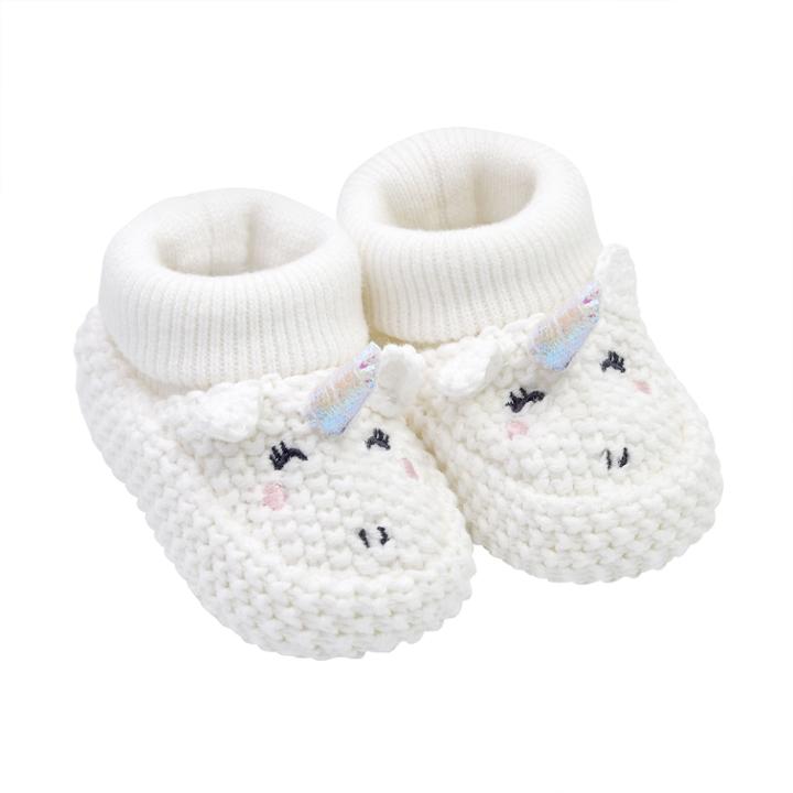 Baby Girl Carter's Unicorn Crochet Booties, Size: Newborn, White