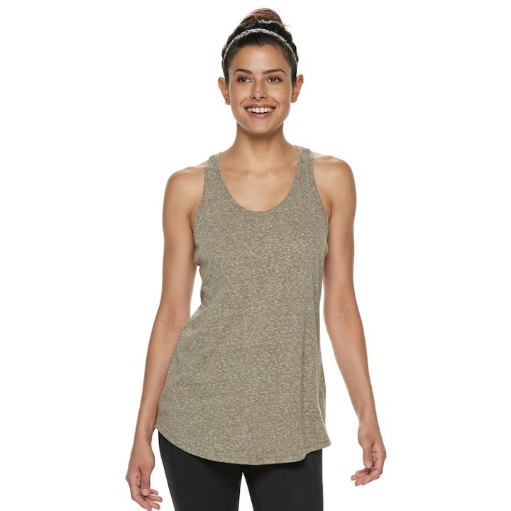 Women's Tek Gear&reg; Jersey Racerback Tank, Size: Xl Tall, Dark Green