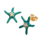Sophie Miller 14k Gold Over Silver Cubic Zirconia Starfish Stud Earrings, Women's, White