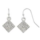 Lc Lauren Conrad Simulated Crystal Nickel Free Square Drop Earrings, Women's, Silver
