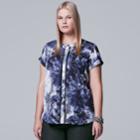 Plus Size Simply Vera Vera Wang Essential Popover Top, Women's, Size: 2xl, Dark Blue