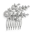 Crystal Allure Leaf Hair Comb, Women's, White