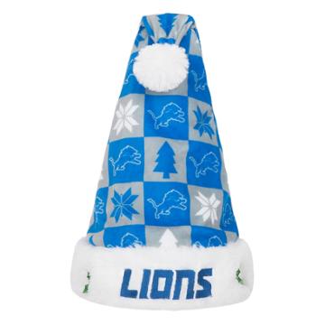 Foco Detroit Lions Christmas Santa Hat, Multicolor