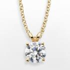 14k Gold 1-ct. T.w. Igl Certified Diamond Solitaire Pendant, Women's, Size: 18, White