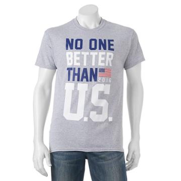Men's No One Better Than U.s. Tee, Size: Xl, Med Grey