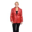 Plus Size Excelled Quilted Leather Blazer, Women's, Size: 2xl, Red