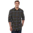 Big & Tall Sonoma Goods For Life&trade; Slim-fit Plaid Stretch Flannel Button-down Shirt, Men's, Size: M Tall, Med Green