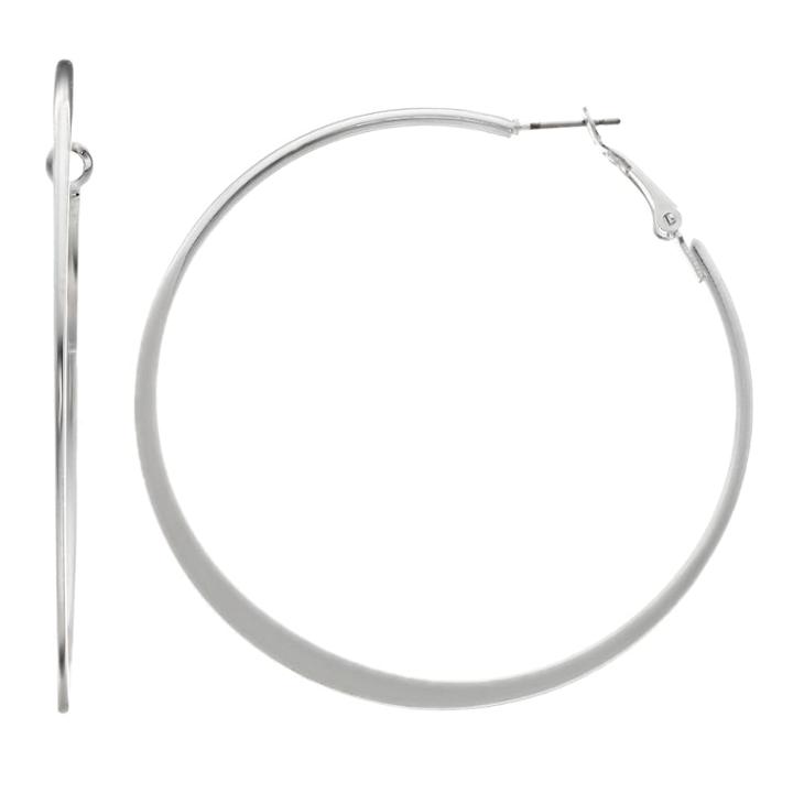 Large Hoop Nickel Free Earrings, Women's, Silver