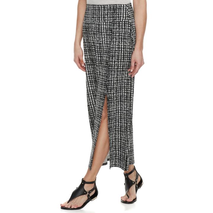 Women's Apt. 9&reg; Tummy Control Maxi Skirt, Size: Xxl, Black