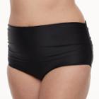 Plus Size Women's Croft & Barrow&reg; Shirred High-waisted Bikini Bottoms, Size: 18 W, Black
