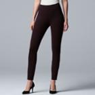 Women's Simply Vera Vera Wang Everyday Luxury Scuba High-waisted Skinny Pants, Size: L Long, Drk Purple