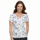 Women's Croft & Barrow&reg; Essential Classic V-neck Tee, Size: Large, Light Blue