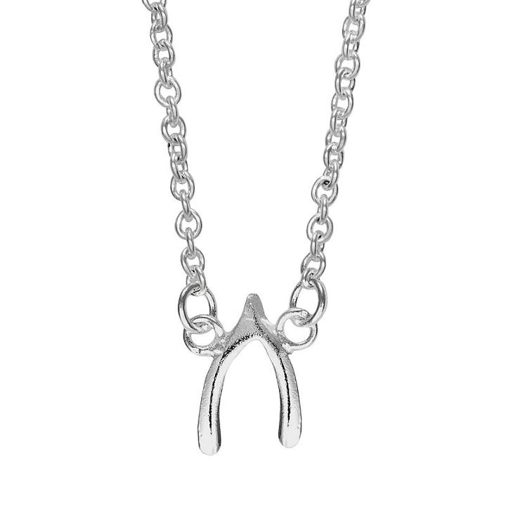 Itsy Bitsy Sterling Wishbone Necklace, Women's, Size: 17