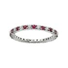 10k White Gold Ruby And White Sapphire Eternity Wedding Ring, Women's, Size: 7, Red