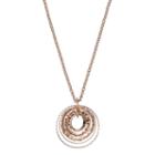 Hammered Concentric Circle Pendant Necklace, Women's, Pink